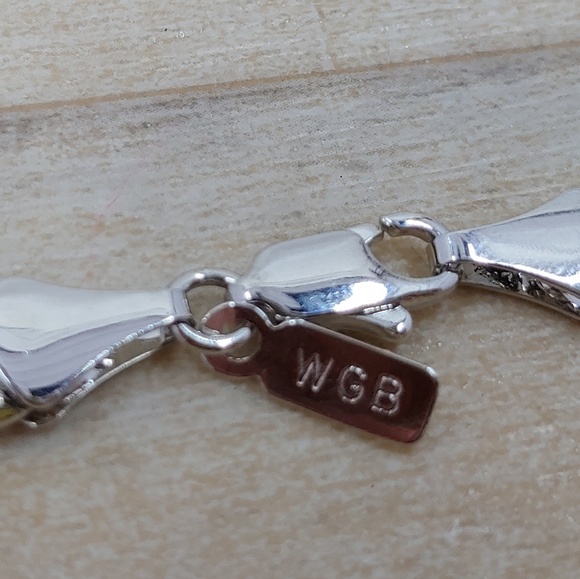 WGB White Gold Bond Silver Chain Bracelet - Picture 2 of 8